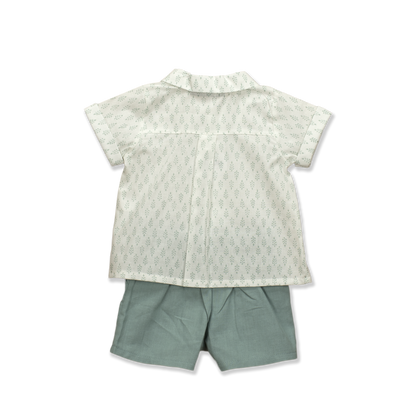 Baby Boy Green Shorts Set