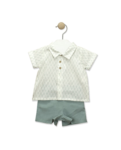 Baby Boy Green Shorts Set