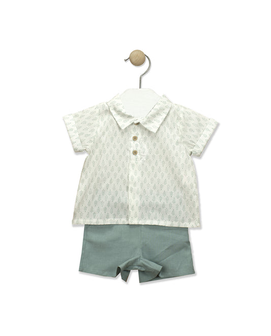 Baby Boy Green Shorts Set